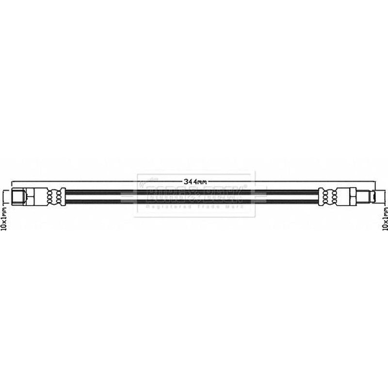 Borg & Beck Brake Hydraulic Hose Line Rear Right BBH8119