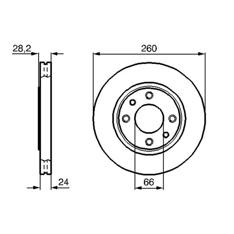 Bosch 2 x Vented Brake Discs fits Peugeot 406 1995-2004 1.6 1.8 1.9