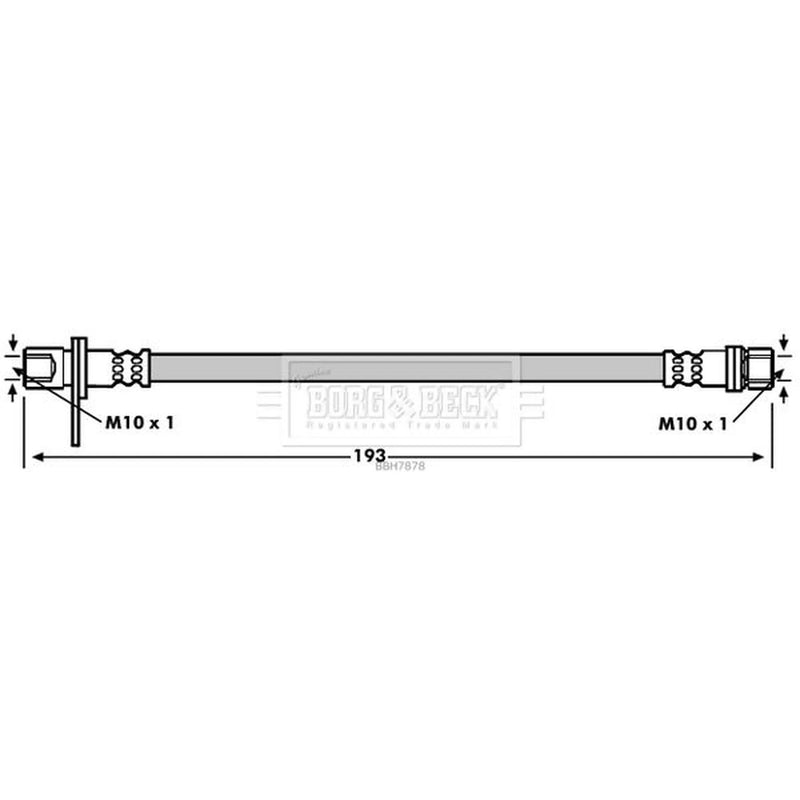 Borg & Beck Brake Hydraulic Hose Line inner BBH7878