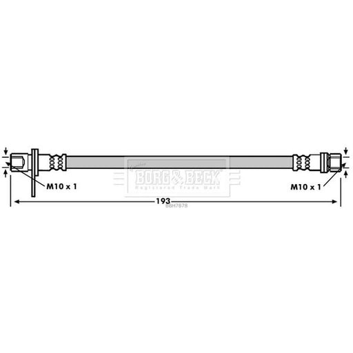 Borg & Beck Brake Hydraulic Hose Line inner BBH7878