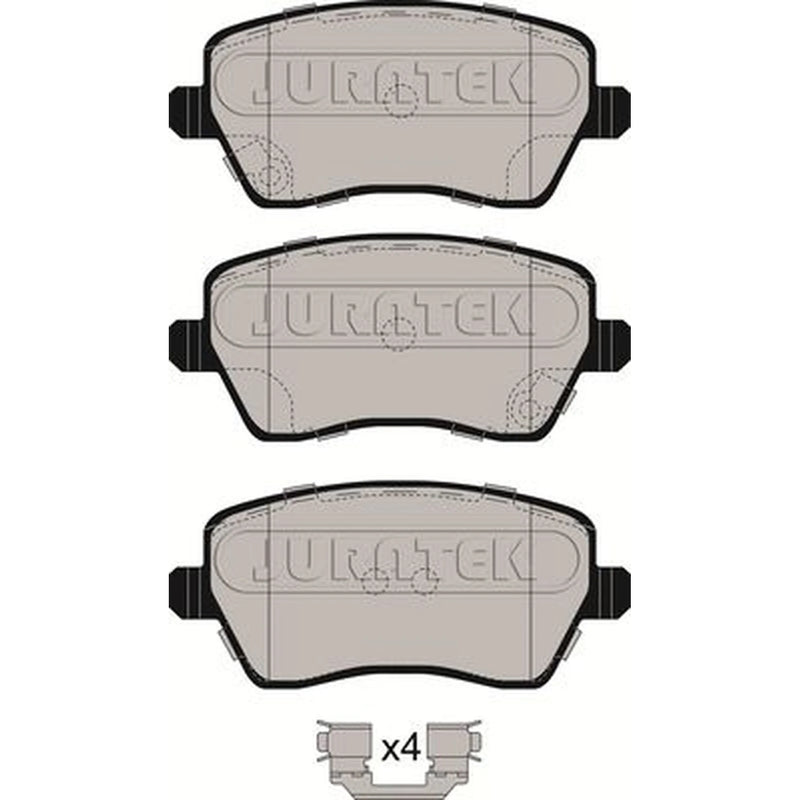 Juratek Front Brake Pad Set fits Opel Agila B 2008-2014 1.0 1.2 1.3