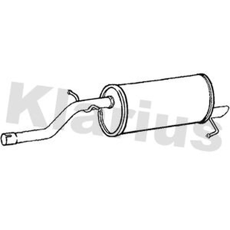 Klarius Box With Tail Pipe Rear fits Opel Corsa E 2014 on 1.0