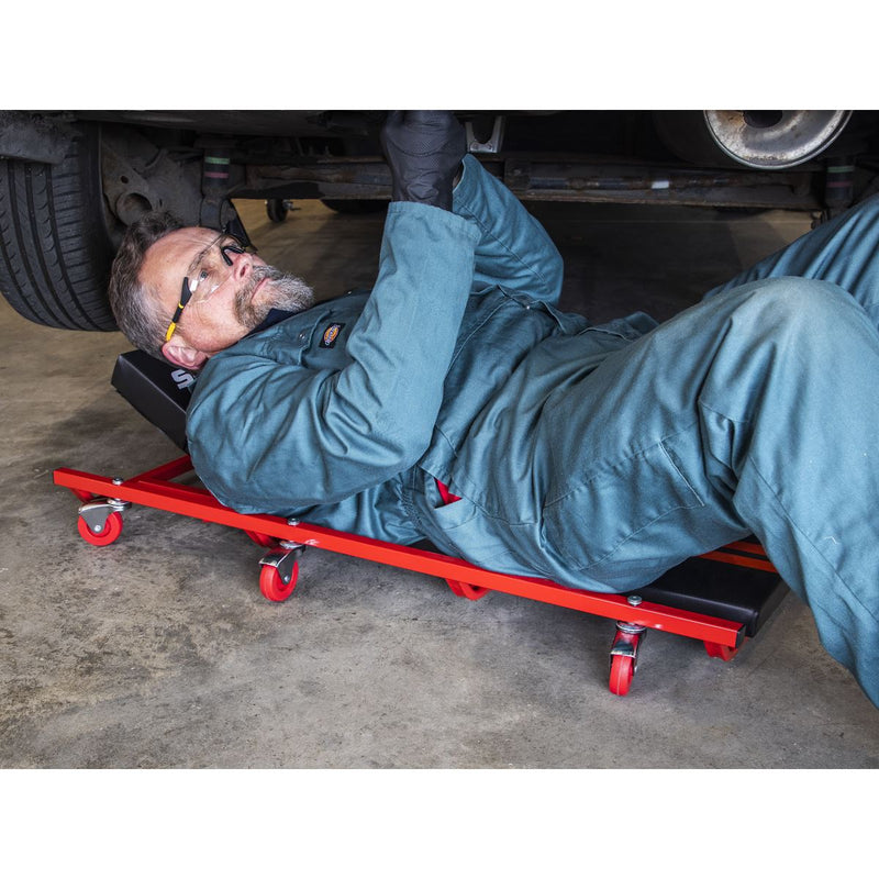 Sealey Creeper 40" with Steel Frame 6 Wheels & Adjustable Headrest Deluxe Americ Sealey - Dynamic Drive