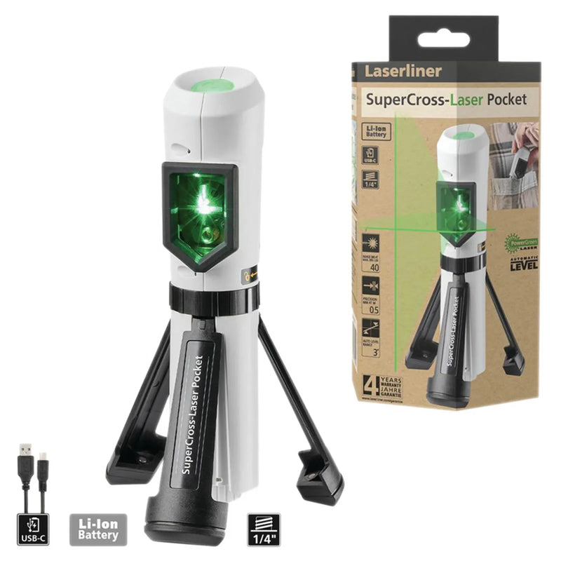 Laserliner 081.124E Cross Line Laser with Integrated Tripod