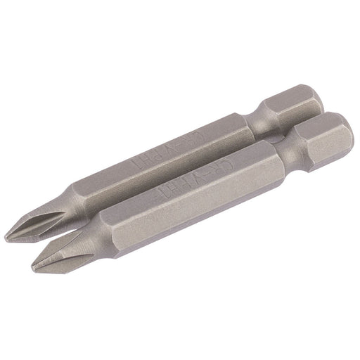 Draper Cross Slot Insert Bit, 1/4" Hex, 50mm Long, No.1 (Pack of 2) 64232 Draper - Dynamic Drive