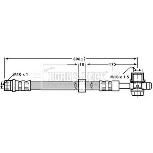 Borg & Beck Brake Hydraulic Hose Line Front Right BBH7185