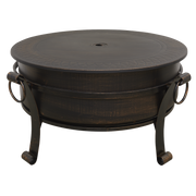 Dellonda 30" Deluxe 2-in-1 Outdoor Fire Pit & Coffee Table Antique Bronze Effect Dellonda  - Dynamic Drive