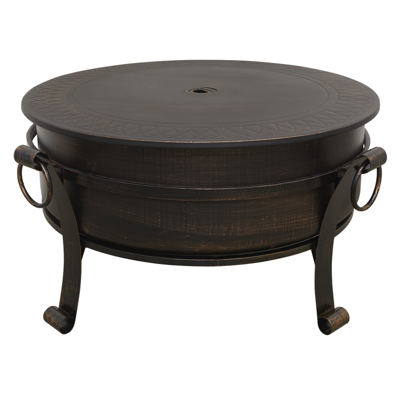 Dellonda 30" Deluxe 2-in-1 Outdoor Fire Pit & Coffee Table Antique Bronze Effect Dellonda  - Dynamic Drive