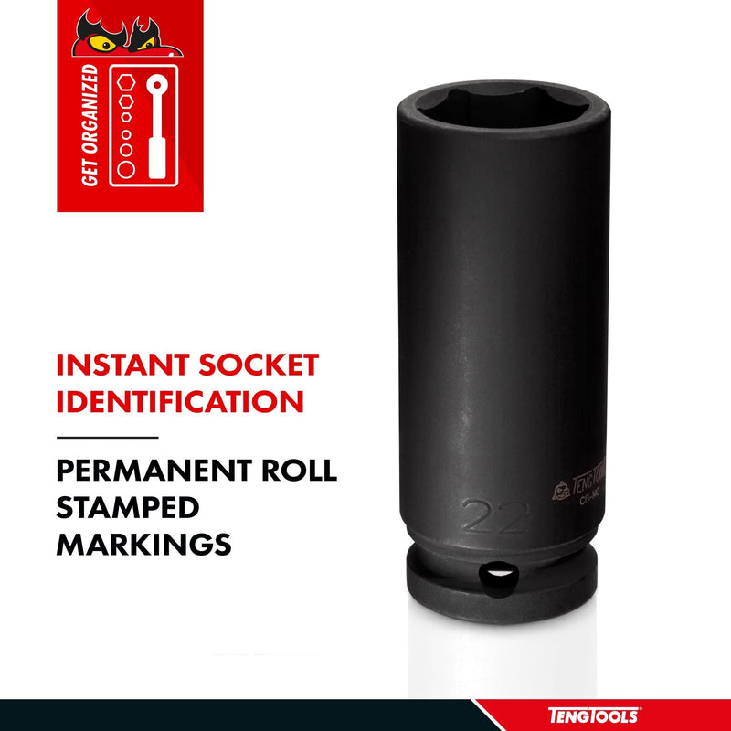 Teng Tools 1/2" Deep Impact Socket DIN AF 13/16" Teng Tools - Dynamic Drive