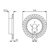 Bosch Rear Brake Vented Discs & Pads fits Subaru Impreza 2008-2013 2.5