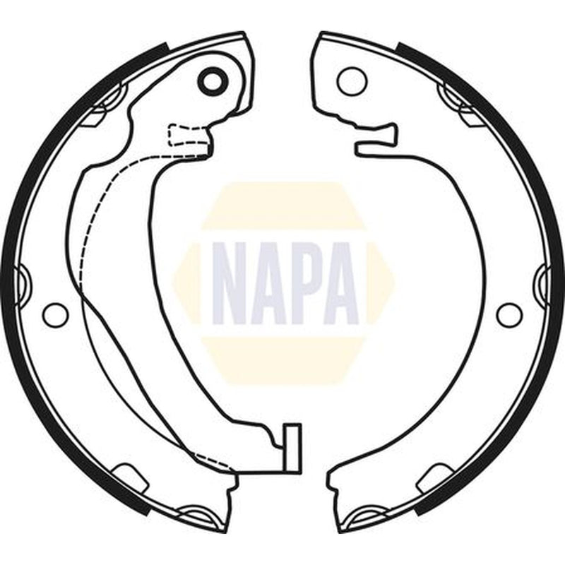 NAPA Parking Brake Shoe Set fits Toyota Corolla Verso 2004-2009 1.6 1.8 2.0 2.2
