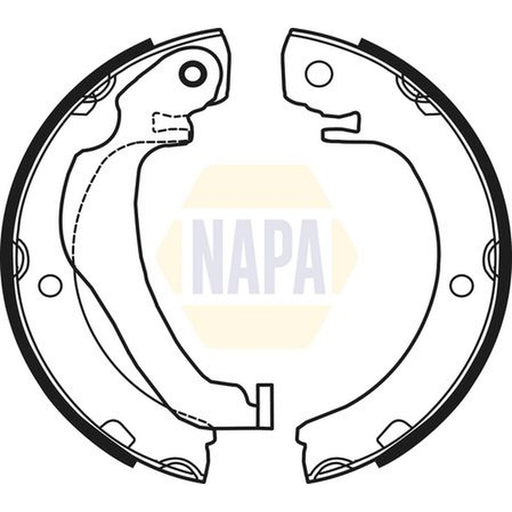 NAPA Parking Brake Shoe Set fits Toyota Corolla Verso 2004-2009 1.6 1.8 2.0 2.2