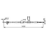 Bosch Handbrake Cable Left Rear fits Hyundai I10 I 2007-2013 1.0 1.1 1.2