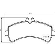 DON Rear Brake Pad Set fits Mercedes-Benz Sprinter 4,6-T 2006-2018