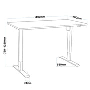 Dellonda Single Motor Adjustable-Height Electric Sit/Stand Desk - Black Desktop Dellonda - Dynamic Drive