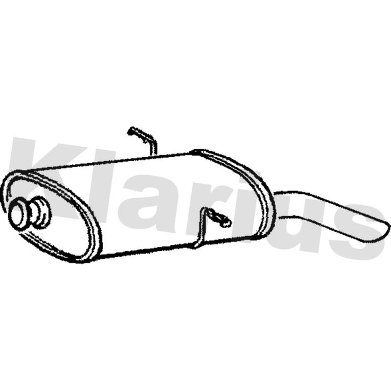 Klarius Box With Tail Pipe Rear fits Peugeot 405 1992-1997 1.9 2.0