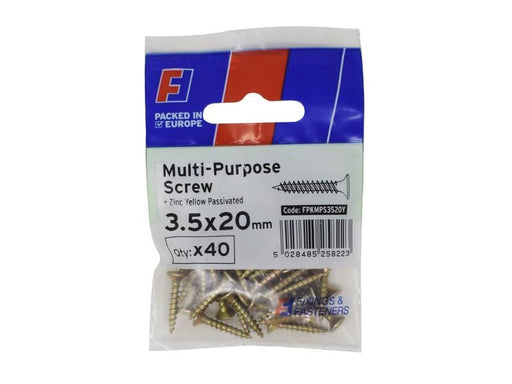 ForgeFix Multi-Purpose Pozi Screw CSK ST ZYP 3.5 x 20mm ForgePack 40 ForgeFix - NN4 Online