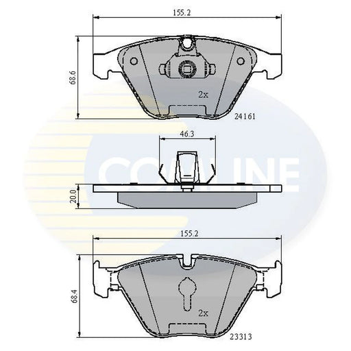 Comline 4 x Front Brake Pad Set fits BMW 3 2004-2013