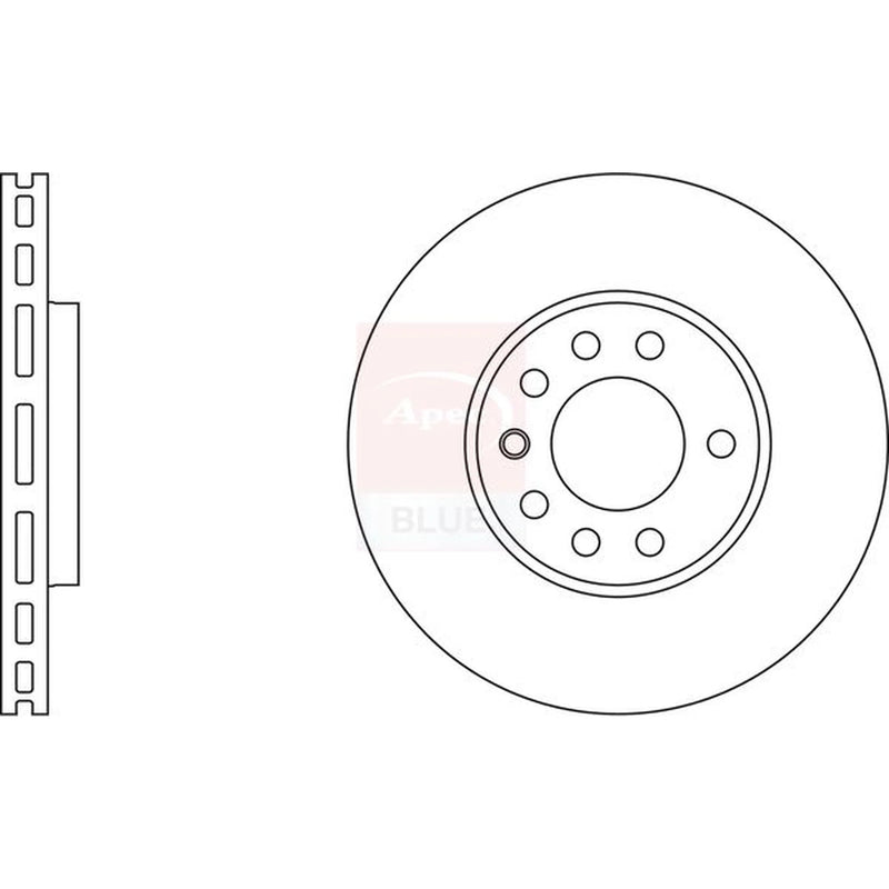 Apec 2 x Vented Front Brake Discs SDK6105-x2