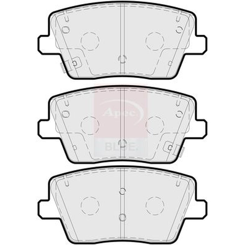 Apec Rear Brake Pad Set fits Hyundai I30 2017 on 2.0