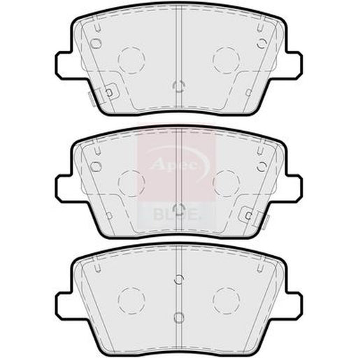 Apec Rear Brake Pad Set fits Hyundai I30 2017 on 2.0