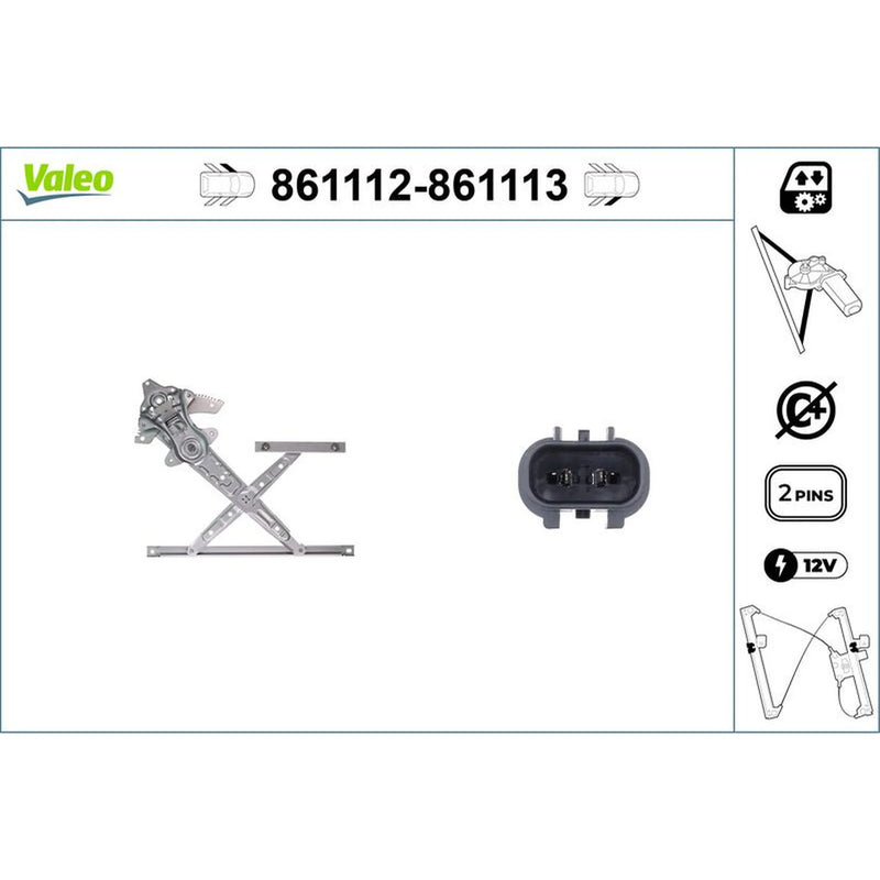 Valeo Electric Window Regulator Lifter Right Front 861113
