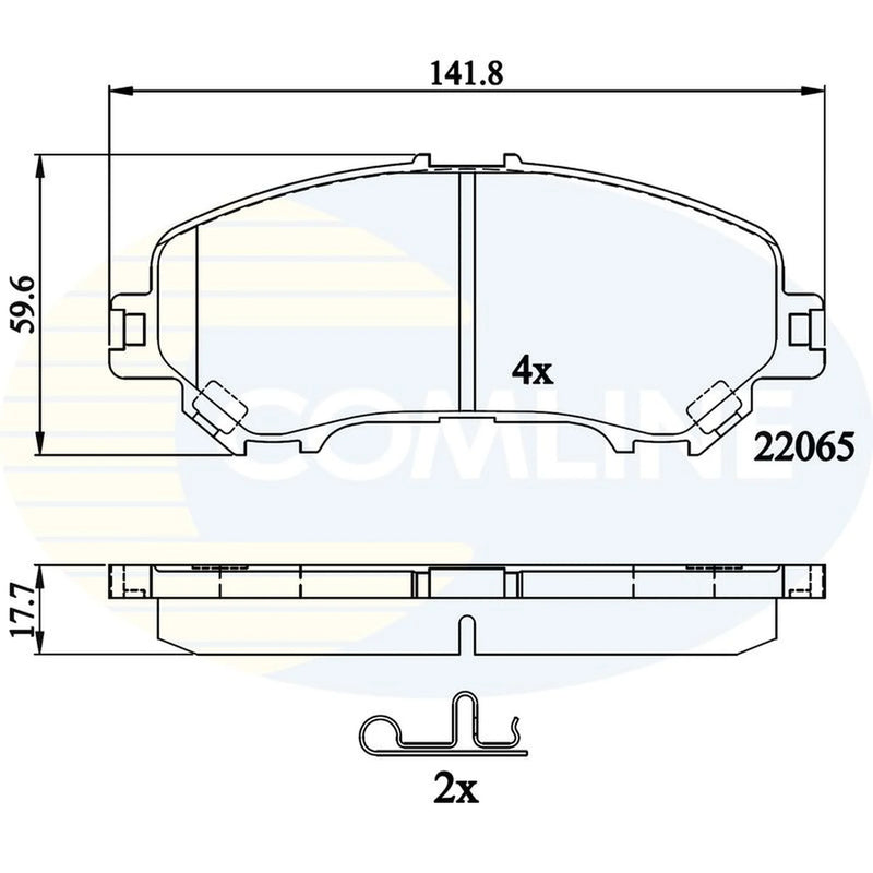 Comline 4 x Front Brake Pad Set fits Nissan Qashqai II 2013-2015 1.2 1.5 1.6 2.0