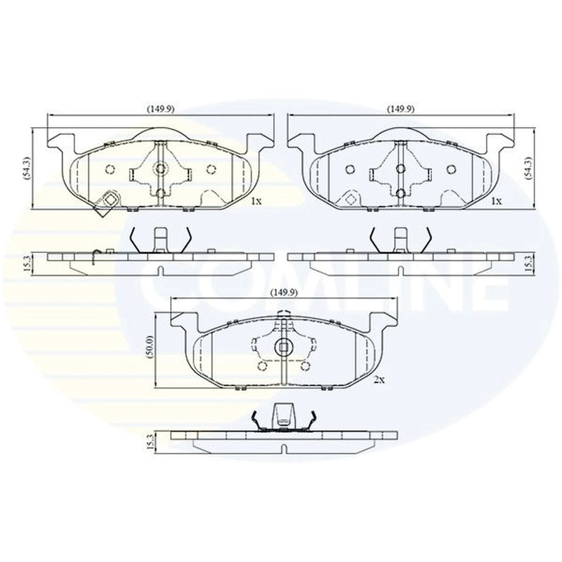 Comline 4 x Front Brake Pad Set fits MG MG 3 2011 on 1.5