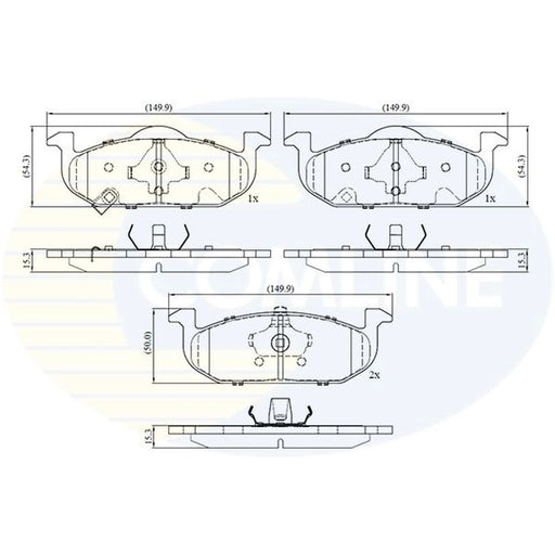 Comline 4 x Front Brake Pad Set fits MG MG 3 2011 on 1.5