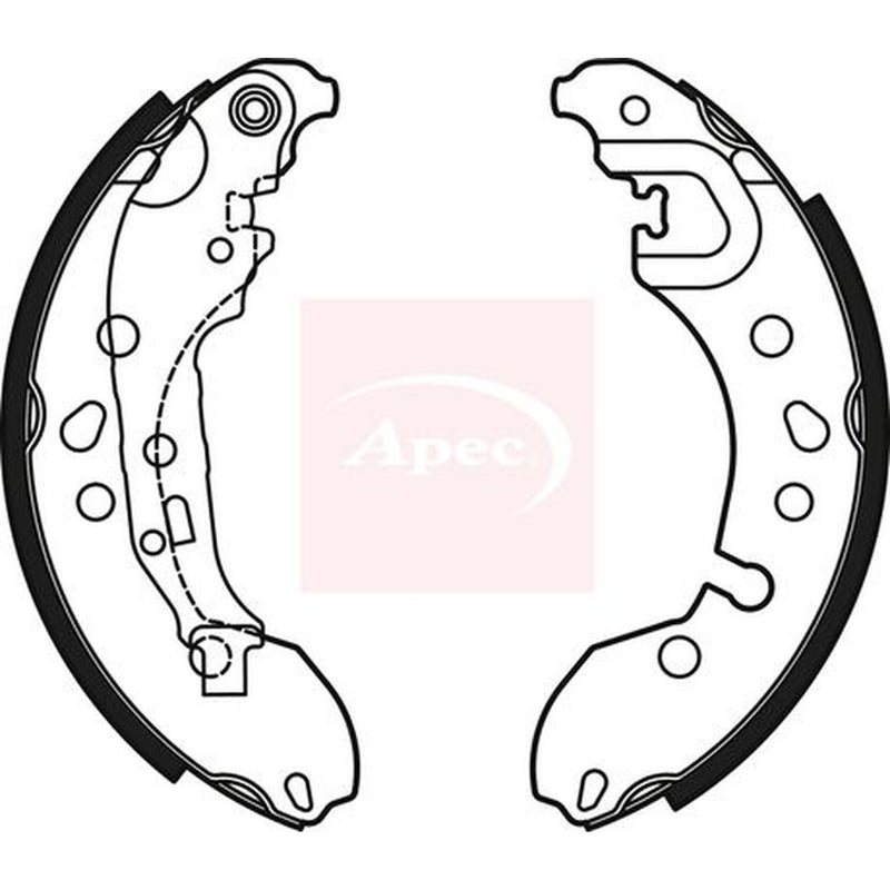 Apec Brake Shoe Set Axle Kit fits Renault Twingo II 2007-2014 1.2