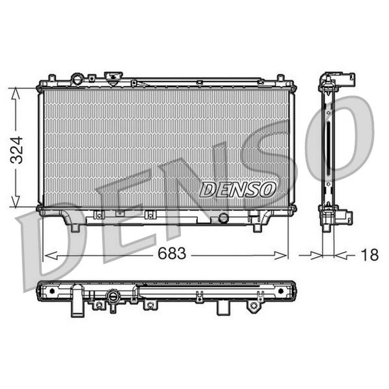 Denso Engine Radiator fits Mazda 323 C 1994-1998 1.3 1.5 1.8
