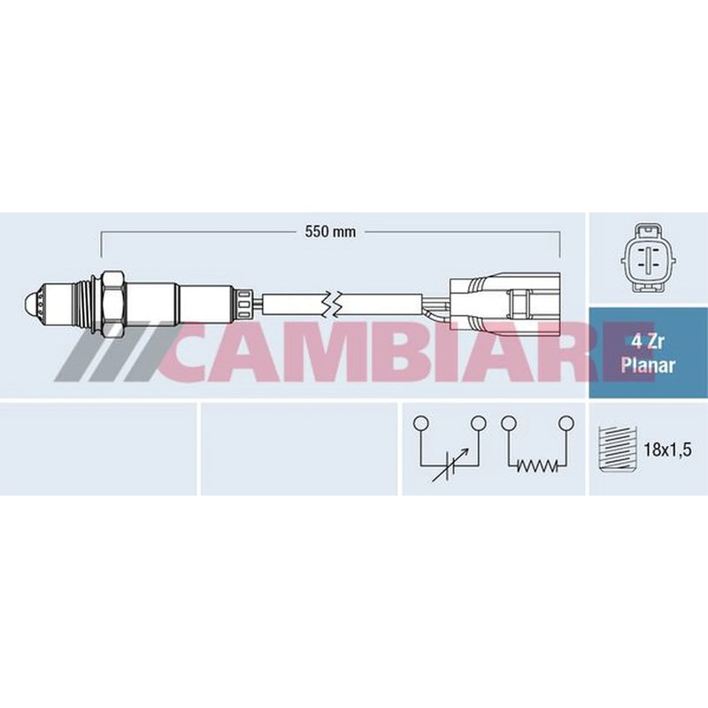 Cambiare O2 Lambda Oxygen Sensor after catalytic converter fits Nissan Pixo