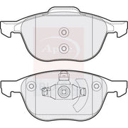 Apec Black Front Brake Pad Set fits Ford C-Max 2007-2010 1.6 1.8 2.0