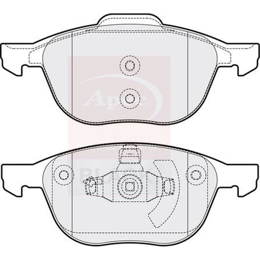 Apec Black Front Brake Pad Set fits Ford C-Max 2007-2010 1.6 1.8 2.0