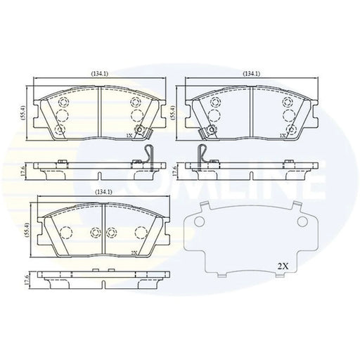 Comline 4 x Front Brake Pad Set fits Kia Soul III 2019 on 1.6 2.0