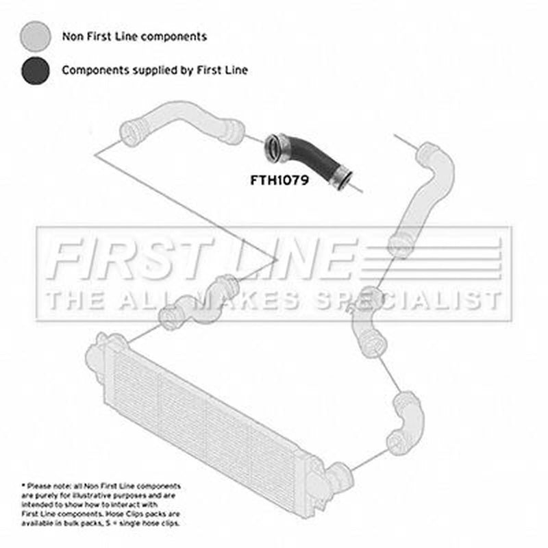 First Line Intercooler Turbo Charge Air Hose Lower fits VW California T5 Camper