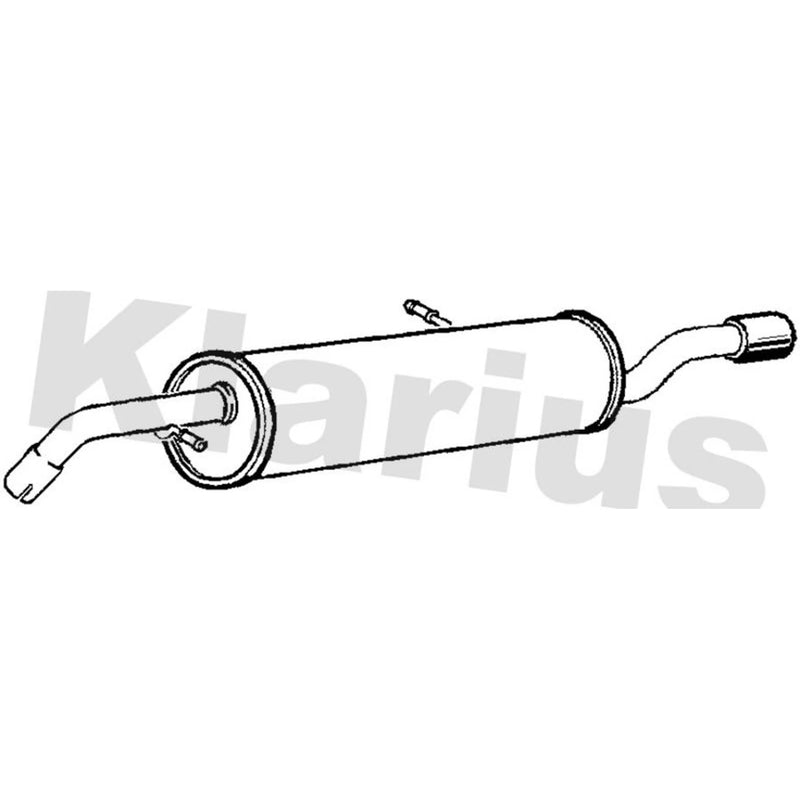 Klarius Box With Tail Pipe Rear fits Peugeot 207 2006-2013 1.4 1.6