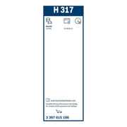 Bosch Wiper Wiper Blade 300mm — H317 fits Hyundai I10 I 2007-2013 1.0 1.1 1.2