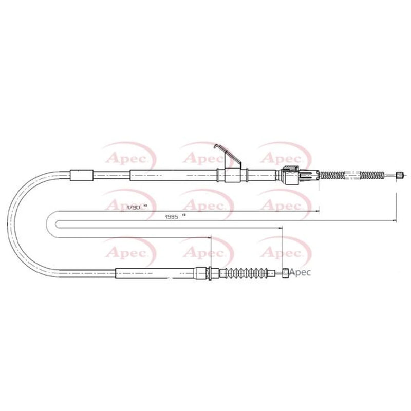 Apec Handbrake Cable Left Rear CAB1853