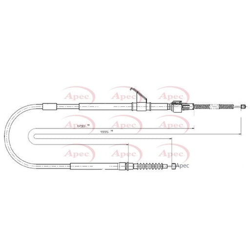 Apec Handbrake Cable Left Rear CAB1853