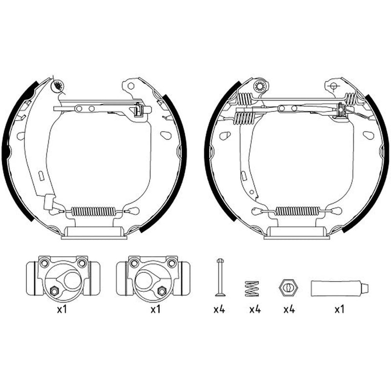 Mintex Brake Shoe Set Axle Kit fits Renault Twingo I 1993-2007 1.2