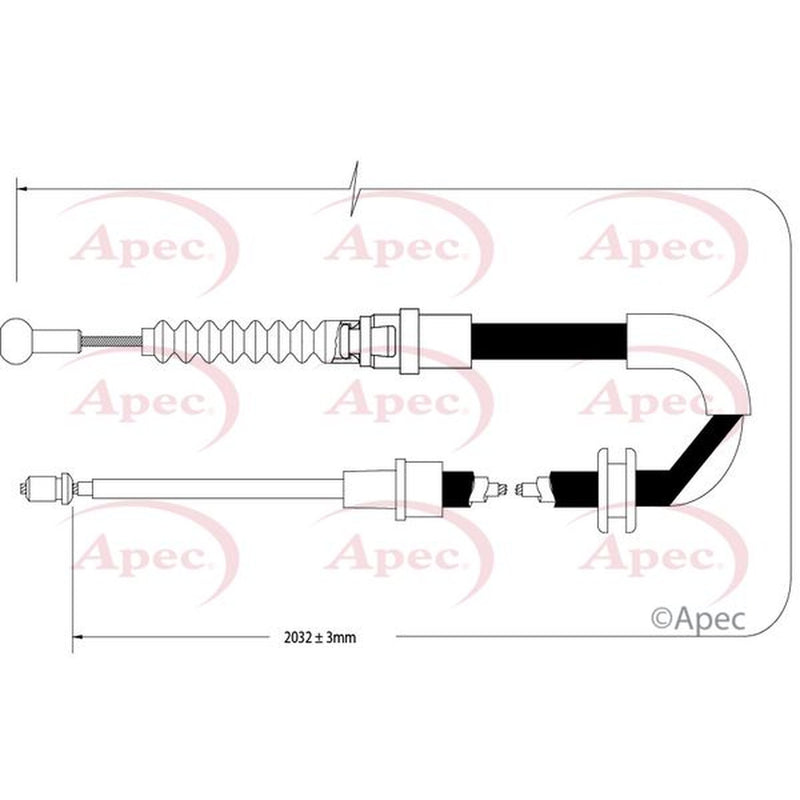 Apec Handbrake Cable Left Rear fits VW Caddy III 2004-2015 1.6 1.9 2.0