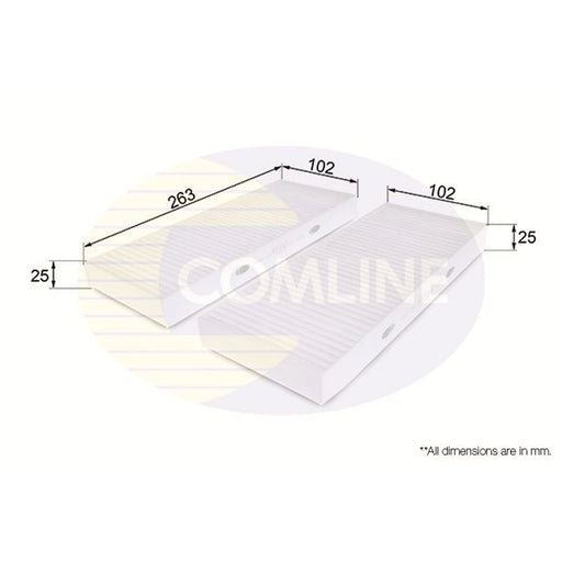 Comline Cabin Air Filter (Pollen Filter) fits Nissan Navara 2001 on 2.5
