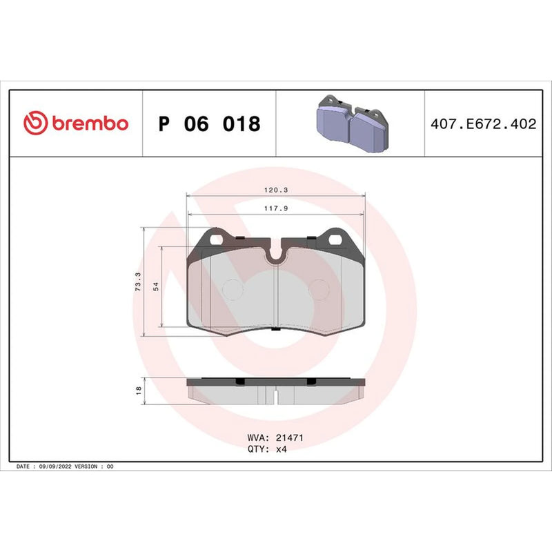 Brembo 4 x Front Brake Pad Set fits BMW 7 1994-2001