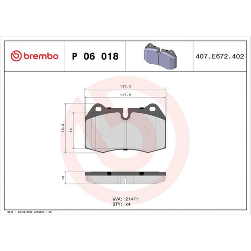 Brembo 4 x Front Brake Pad Set fits BMW 7 1994-2001