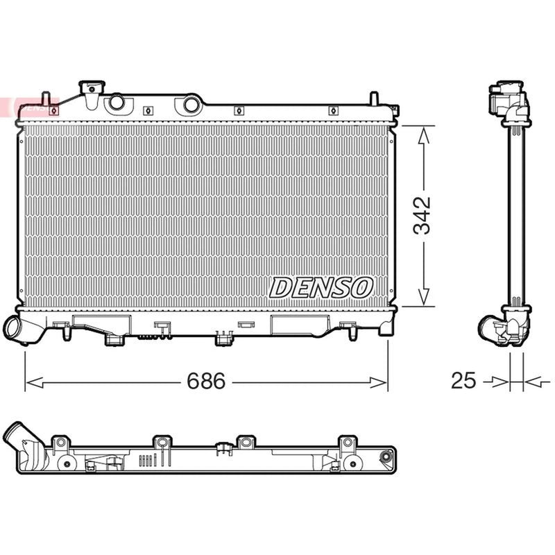 Denso Engine Radiator fits Subaru Forester 2013 on 2.0