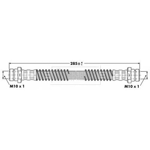 Borg & Beck Brake Hydraulic Hose Line Rear BBH6330