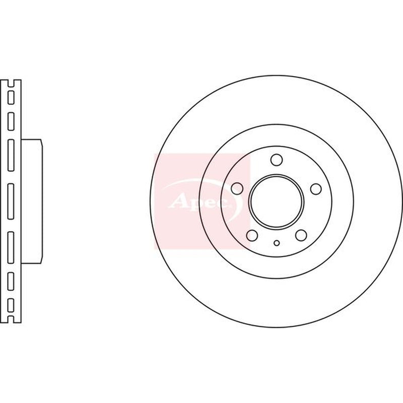 Apec 2 x Vented Brake Discs fits Mazda CX-60 2022 on 3.3