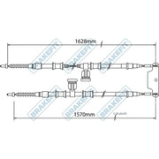 Apec Handbrake Cable Right Rear BBC3487