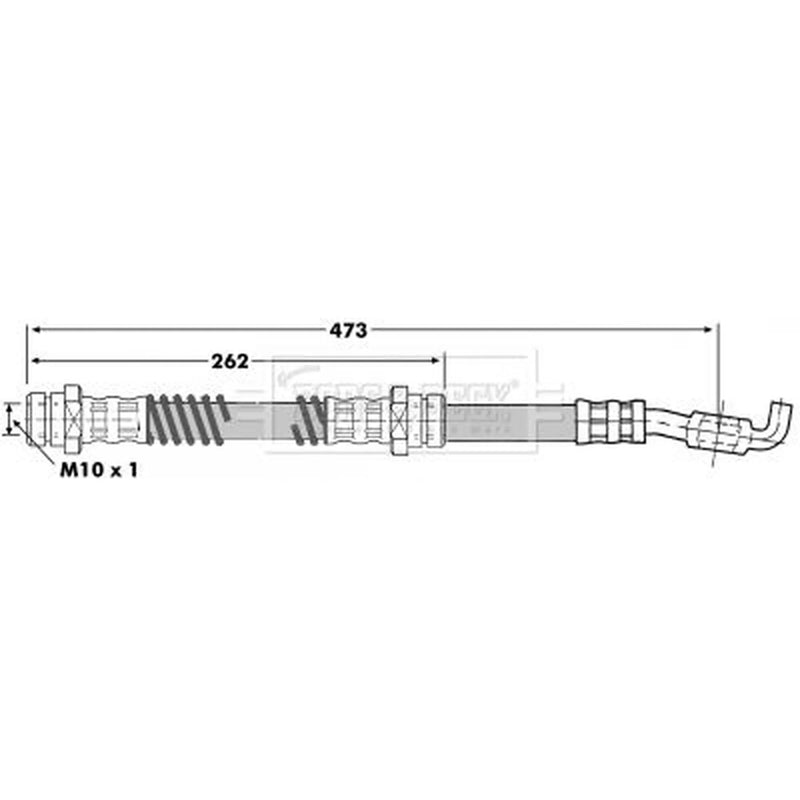 Borg & Beck Brake Hydraulic Hose Line Front Right BBH7101